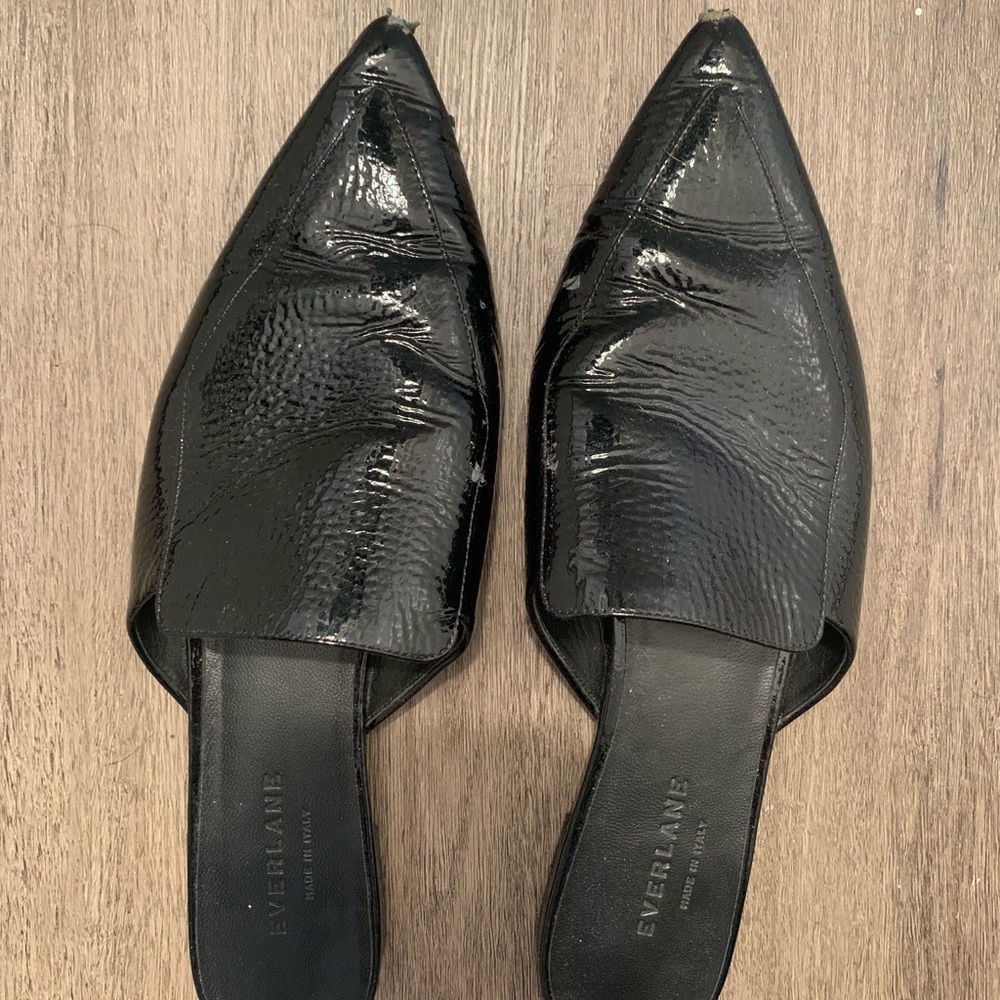 Everlane patent mules